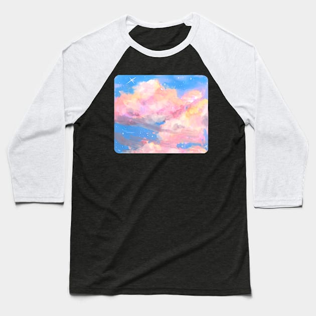 Clouds Baseball T-Shirt by erinkatearcher